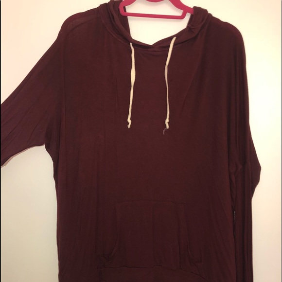 Brandy Melville Tops - Maroon long sleeve tee with hood